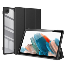  Samsung Galaxy Tab A8 10.5 (2021) SM-X200 / X205, mappa tok, Trifold, légpárnás sarok, közepesen ütésálló, átlátszó hátlap, Dux Ducis Toby, fekete tablet tok