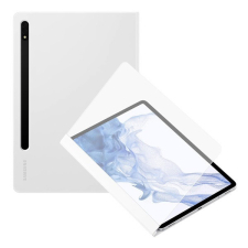 Samsung Galaxy Tab S7 11.0 / Tab S8 11.0, mappa tok, átlátszó előlap, érintőceruza tartó, Note View Cover, fehér, gyári tablet tok