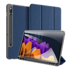  Samsung Galaxy Tab S7 11.0 / Tab S8 11.0, mappa tok, Trifold, S Pen tartóval, Dux Ducis Domo, sötétkék tablet tok