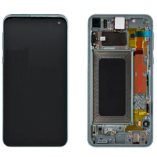 Samsung GH82-18843A Gyári Samsung Galaxy S10e zöld LCD kijelző érintővel kerettel előlap mobiltelefon, tablet alkatrész