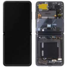 Samsung GH82-22215B Gyári Samsung Galaxy Z Flip OLED kijelző érintővel Fekete kerettel előlap mobiltelefon, tablet alkatrész