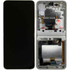 Samsung GH82-27243D Gyári Samsung Galaxy Z Flip3 5G krém színű OLED LCD kijelző érintővel kerettel előlap kamera nélkül