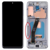 Samsung GH82-31432B Samsung Galaxy S20 5G (keskenyebb akkus verzió) OEM fehér (ezüst) OLED kijelző érintővel kerettel előlap
