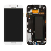 Samsung GH97-17162A Gyári Samsung Galaxy S6 Edge SM-G925F G925 fehér LCD kijelző érintővel kerettel (előlap) ragasztóval