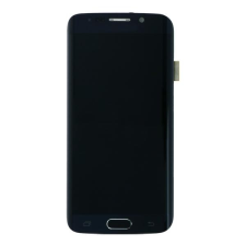 Samsung GH97-17162A Gyári Samsung Galaxy S6 Edge SM-G925F G925 fekete gyári LCD kijelző érintővel kerettel (előlap) ragasztóval mobiltelefon előlap
