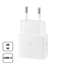 Samsung hálózati adapter, 25W, fehér mobiltelefon kellék