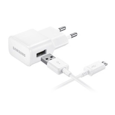 Samsung hálózati töltő USB aljzat (5V / 1550 mA + ECB-DU4AWE microUSB kábel) FEHÉR mobiltelefon kellék