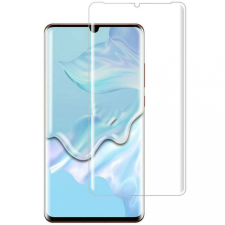 Samsung Huawei P30 Pro karcálló edzett üveg HAJLÍTOTT TELJES KIJELZŐS Tempered Glass kijelzőfólia kijelzővédő fólia kijelző védőfólia eddzett UV kötésű mobiltelefon kellék
