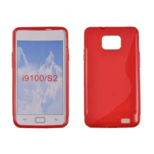 Samsung i9100 Galaxy S2, Szilikon tok, S-Case, piros tok és táska
