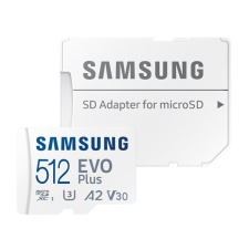 Samsung memóriakártya 512gb (microsdxc evoplus blue - class 10, uhs-1) + sd adapter mb-mc512ka-eu memóriakártya
