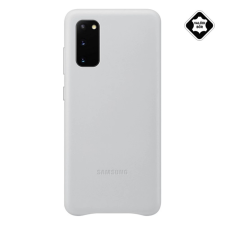 Samsung műanyag telefonvédő (valódi bőr hátlap) VILÁGOSSZÜRKE tok és táska