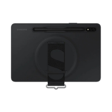 Samsung szilikon telefonvédő (matt, S Pen tartó + kézpánt) FEKETE Samsung Galaxy Tab S8 WIFI (SM-X700), Samsung Galaxy Tab S8 LTE (SM-X706), Samsung Galaxy Tab S7 WIFI (SM-T870), Samsung Galaxy T tablet tok