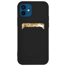 Samsung Szilikon tok bankkártyatartóval Samsung Galaxy S21 + 5G (S21 Plus 5G) fekete tok és táska