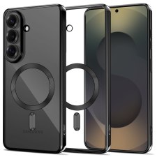 Samsung Telefontok Samsung Galaxy S26 - MagSafe kompatibilis átlátszó hátlap tok, fekete szilikon kerettel tok és táska