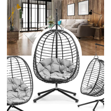  San Vito Függőfotel Kokon - Technorattan, Szürke Párnával kerti bútor