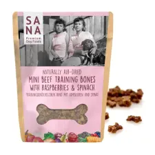 Sana Sana tréningcsontok marha málna és spenót 100g jutalomfalat kutyáknak