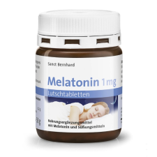 Sanct Bernhard Melatonin 1 mg rágótabletta bodza és citrus ízesítéssel (120 db) gyógyhatású készítmény