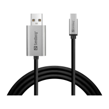 SANDBERG 136-51 USB-C - Displayport kábel 2m - Fekete/Ezüst kábel és adapter