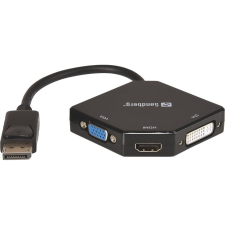 SANDBERG Adapter DP > HDMI+DVI+VGA kábel és adapter