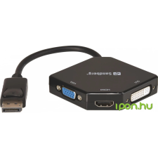 SANDBERG DisplayPort VGA/D-Sub + HDMI + DVI-D Átalakító Fekete 19cm 509-11 audió/videó kellék, kábel és adapter