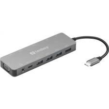 SANDBERG USB-C 13-in-1 Travel Dock Grey laptop kellék