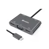 SANDBERG USB-C Dock 2xHDMI+1xVGA+USB+PD Gray