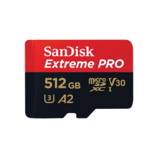 Sandisk 214507, MICROSD EXTREME PRO KÁRTYA 512GB, 200/140 MB/s, A2 C10 V30 UHS-I U3 memóriakártya