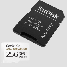 Sandisk 256GB microSDXC High Endurance Class 10 CL10 U3 V30 + adapterrel memóriakártya