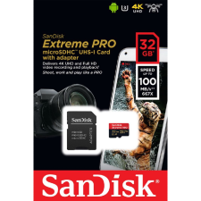 Sandisk 32GB microSDHC Extreme Pro UHS-I V30 A1 + adapterrel (173427) - Memóriakártya memóriakártya
