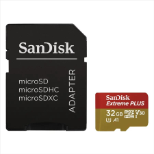 Sandisk 32GB microSDHC Sandisk Extreme Plus V30 U3 A1 + adapter (173424 / SDSQXBG-032G-GN6MA) (SDSQXBG-032G-GN6MA) memóriakártya