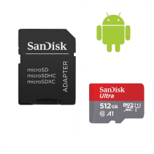 Sandisk 512GB microSDHC Ultra Class 10 UHS-I A1 (Android) + adapterrel memóriakártya