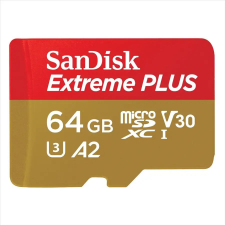 Sandisk 64GB microSDXC Sandisk Extreme Plus V30 U3 A2 + adapter (214500 / SDSQXBU-064G-GN6MA) memóriakártya