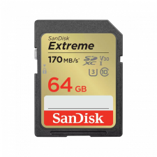 Sandisk 64gb sdxc extreme class 10 u3 uhs-i v30 00121579 memóriakártya