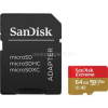Sandisk EXTREME MICROSDXC 64GB + SD ADAPTER 160 MB/s 60 MB/s Class10 UHS-I U3 V30 memóriakártya (SANDISK_SDSQXAH-064G-GN6AA)