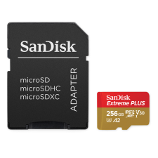 Sandisk Extreme Plus 256GB microSDXC UHS-I Memóriakártya + Adapter (SDSQXBD-256G-GN6MA) memóriakártya