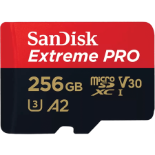 Sandisk MicroSD Extreme Pro kártya 256 GB, 200MB/s C10, V30, Uhs-I, U3, A2 (214505) memóriakártya