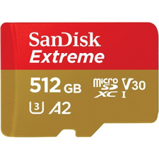 Sandisk microSDXC 512 GB Extreme + Rescue PRO Deluxe + SD adapter memóriakártya