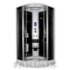 Sanimix íves hidromasszázs zuhanykabin, 100x100x222 cm, elektronikával 22.8318 kád, zuhanykabin