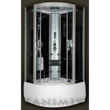Sanimix mélytálcás hidromasszázs gőzkabin, 100x100x222 cm, kádtöltővel, fekete 22.56.5/3 kád, zuhanykabin