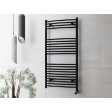 Sanimix Törölközőszárító radiátor 70cm x 50cm Íves, fekete fűtőtest, radiátor