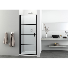 Sanotechnik Elite Black nyílóajtó 88-90 cm x 195 cm fekete kád, zuhanykabin