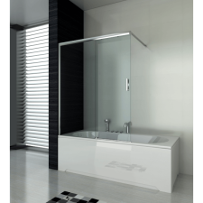 Sanotechnik ELITE KÁDFAL TOLÓAJTÓVAL 118-120X140CM 6MM FIX FAL, 5MM TOLÓAJTÓ, KRÓM kád, zuhanykabin