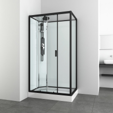 Sanotechnik Epic komplett zuhanykabin fekete 235 cm x 120 cm x 80 cm kád, zuhanykabin