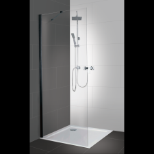 Sanotechnik SANOFLEX YOUNG WALK-IN ZUHANYFAL 85-87X195CM 6MM BIZTONSÁGI ÜVEG,FEKETE PROFIL kád, zuhanykabin
