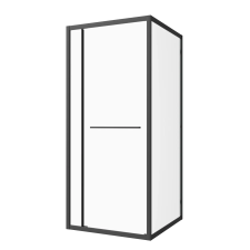Sanotechnik SANOSLIM sarokkabin toló-forgó ajtóval 80 cm matt fekete kád, zuhanykabin
