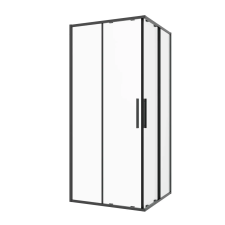 Sanotechnik Sanoslim zuhanyajtó sarokkabinhoz 80 cm matt fekete kád, zuhanykabin