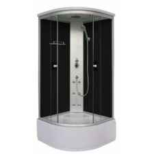 Sanotechnik Sanotechnik JAVA hidromasszázs zuhanykabin íves fekete 90x90x215 cm PC50 kád, zuhanykabin