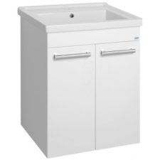  Sapho AQUALINE POLY mosdótartó szekrény, 2 ajtós, 56x74,6x46,5cm, fehér (PL062) fürdőszoba bútor