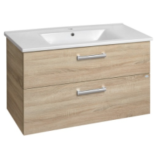  Sapho AQUALINE VEGA mosdótartó szekrény, 2 fiókos, 97x60x43,6cm, platinatölgy (VG903) fürdőszoba bútor