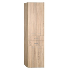  Sapho AQUALINE ZOJA állószekrény fiókkal, 50x184x29cm, platina tölgy (51296) fürdőszoba bútor